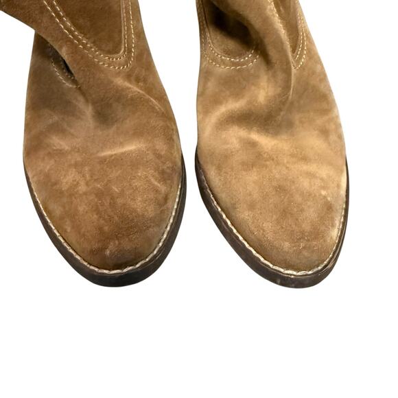 Madewell Brown Suede Leather Pull-On Western Cowgirl Ankle Boots Size 8 - Picture 2 of 7